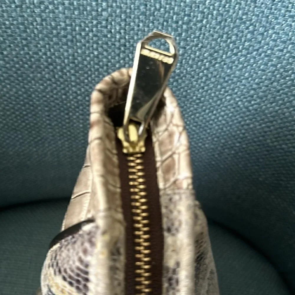Brahmin Medium Asher Satchel Natural Leighton Handbag Purse Snakeskin Taupe